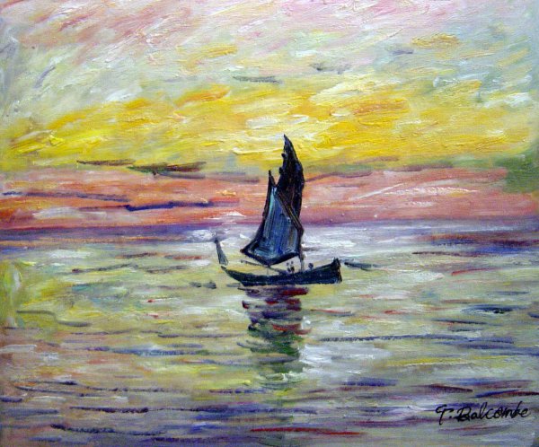 The Sailing Boat, Evening Effect. The painting by Claude Monet