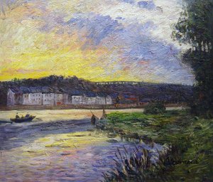 Claude Monet, The Seine At Bougival In The Evening, Painting on canvas