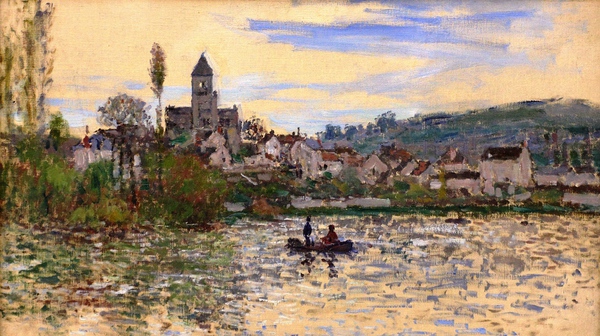 The Seine at Vetheuil. The painting by Claude Monet