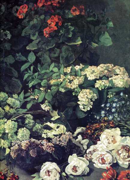 The Spring Flowers. The painting by Claude Monet