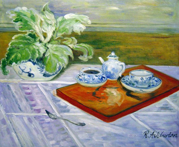 The Tea Set. The painting by Claude Monet