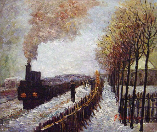 The Train In The Snow. The painting by Claude Monet