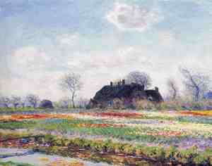 Claude Monet, The Tulip Fields at Sassenheim, Painting on canvas