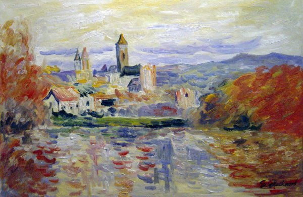 The Village Of Vetheuil. The painting by Claude Monet
