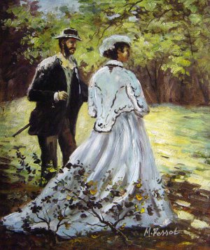 Claude Monet, The Walkers - Bazille And Camille, Painting on canvas