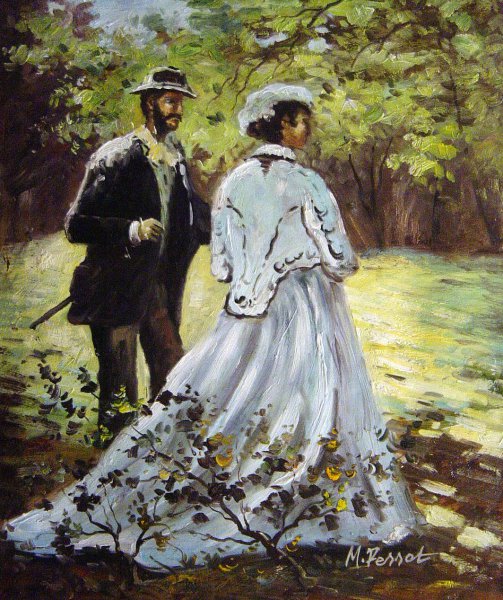 The Walkers - Bazille And Camille. The painting by Claude Monet