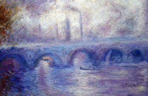 The Waterloo Bridge, Effect of Fog I, Claude Monet, Art Paintings