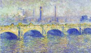Claude Monet, The Waterloo Bridge, Effect of the Sun, Painting on canvas
