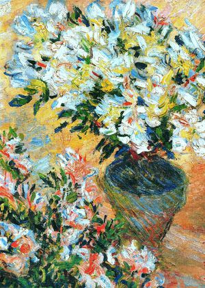 The White Azaleas in a Pot, Claude Monet, Art Paintings