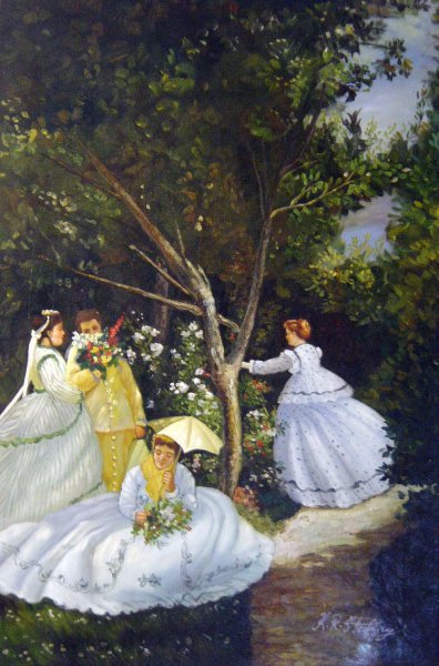 The Women In The Garden. The painting by Claude Monet