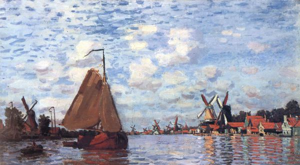 The Zaan at Zaandam 2. The painting by Claude Monet