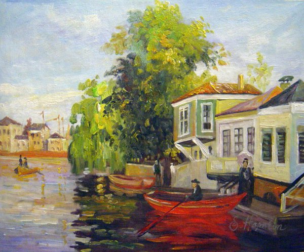 The Zaan at Zaandam. The painting by Claude Monet