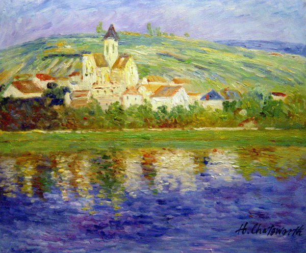 Vetheuil, Pink Effect. The painting by Claude Monet