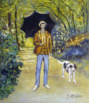 Claude Monet, Victor Jacquemont Holding A Parasol, Painting on canvas