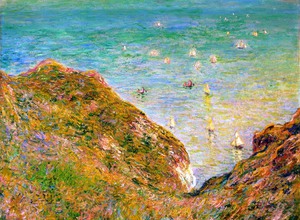 Claude Monet, View from the Cliff at Pourville, Bright Weather, Painting on canvas