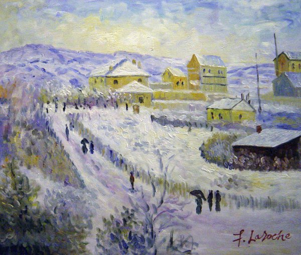 View Of Argenteuil In The Snow. The painting by Claude Monet
