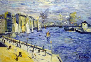 Claude Monet, View Of The Old Outer Harbor At Le Havre, Painting on canvas