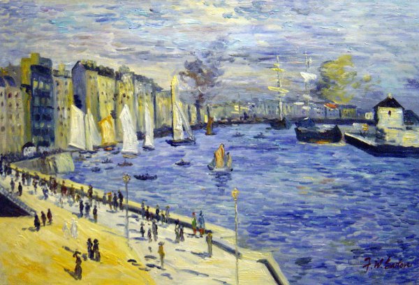 View Of The Old Outer Harbor At Le Havre. The painting by Claude Monet