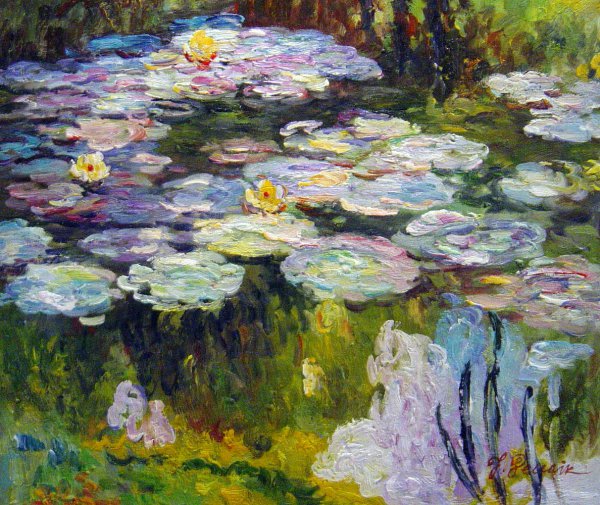 Violet Water Lilies. The painting by Claude Monet