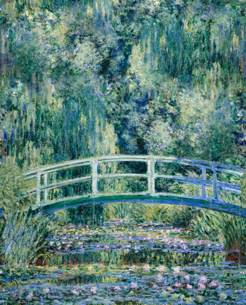 Water Lilies and Japanese Bridge. The painting by Claude Monet