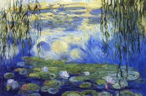 Claude Monet, Water Lilies And Willow Branches, Painting on canvas