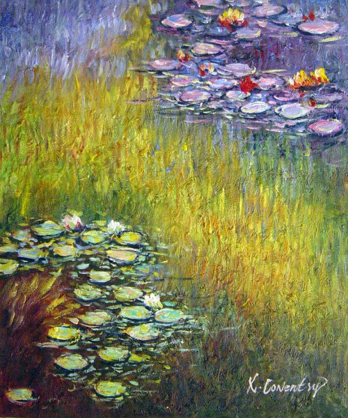 Water-Lilies In Pink. The painting by Claude Monet