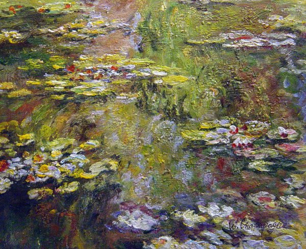 Water-Lily Pond. The painting by Claude Monet