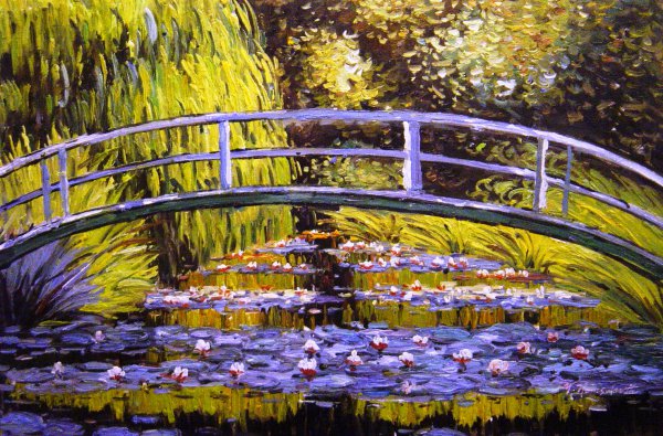 Water Lily Pond. The painting by Claude Monet