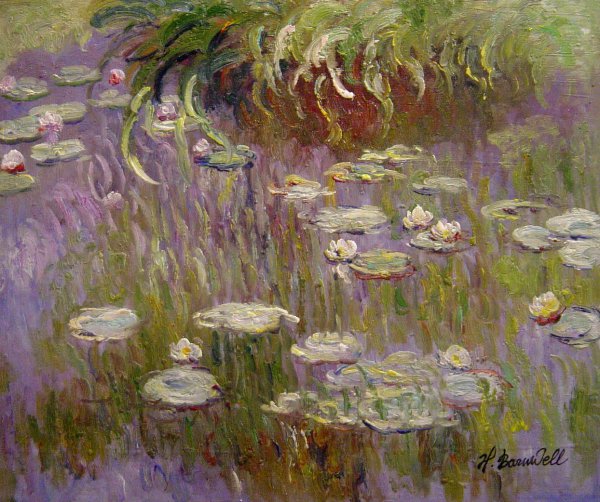 Waterlilies At Midday. The painting by Claude Monet