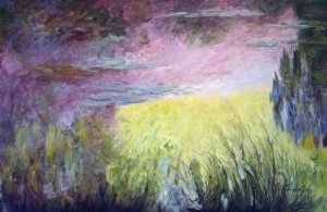 Claude Monet, Waterlilies At Sunset, Painting on canvas