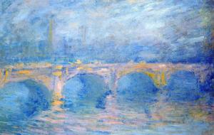 Claude Monet, Waterloo Bridge at Sunset Pink Effect, Painting on canvas