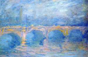 Claude Monet, Waterloo Bridge at Sunset, Pink Effect, Painting on canvas