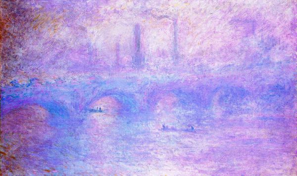 Waterloo Bridge, Fog. The painting by Claude Monet