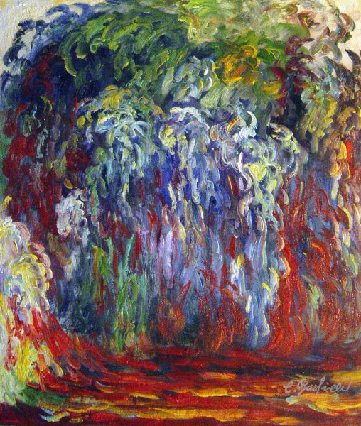 Weeping Willow, Giverny. The painting by Claude Monet