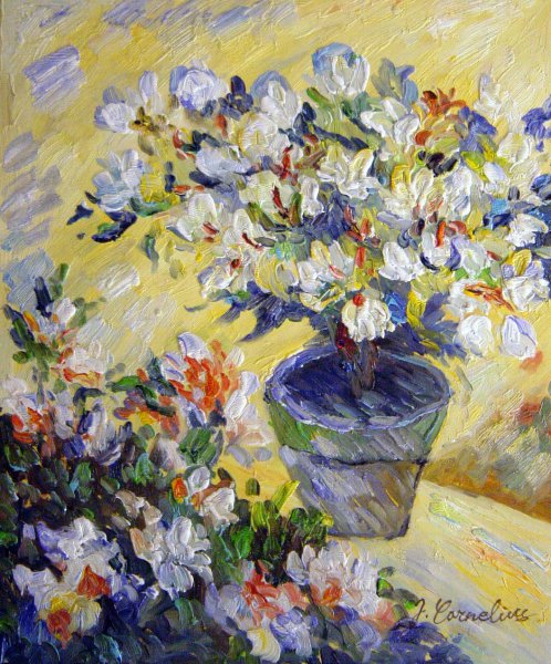 White Azaleas In A Pot. The painting by Claude Monet