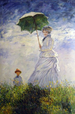 Woman With A Parasol, Claude Monet, Art Paintings