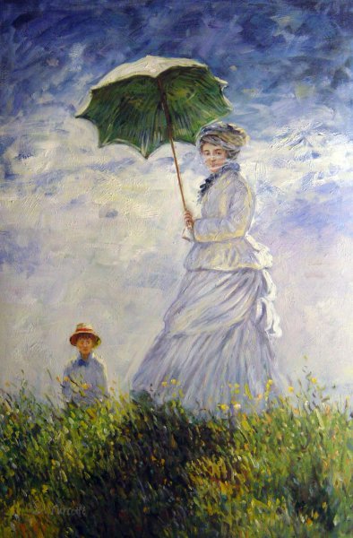 Woman With A Parasol. The painting by Claude Monet