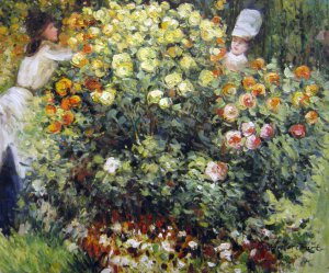 Women In The Flowers, Claude Monet, Art Paintings