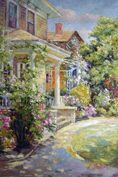 Beautiful Terrace In Martha's Vineyard. The painting by Colin Campbell Cooper