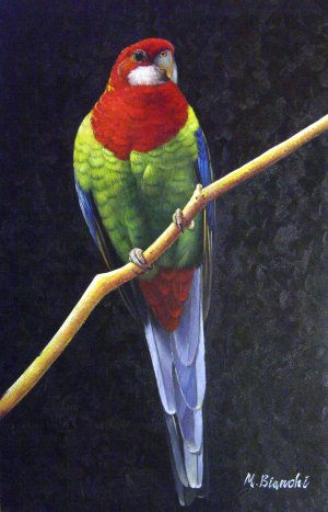 Famous paintings of Animals: Colorful Bird Perched On A Branch
