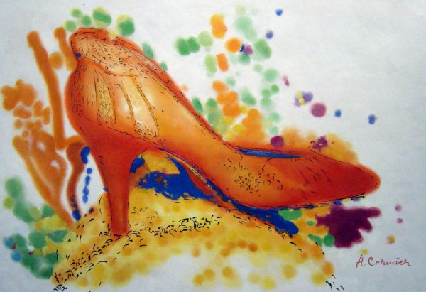 Colorful High Heel Shoe. The painting by Our Originals