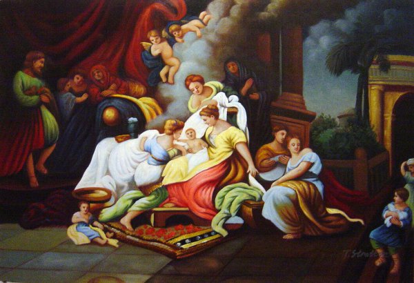 The Birth Of Mary. The painting by Corrado Giaquinto