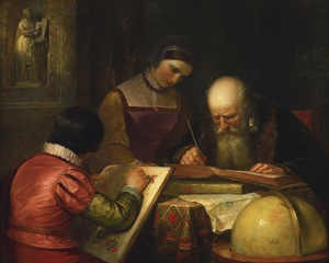 Daniel Huntington, Master And Pupils, Painting on canvas
