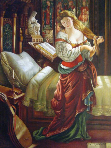 Madeline After Prayer. The painting by Daniel Maclise