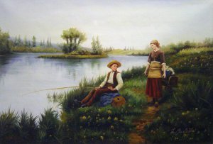 Reproduction oil paintings - Daniel Ridgway Knight - Passing Conversation