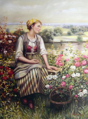 Daniel Ridgway Knight, Daydreaming, Painting on canvas