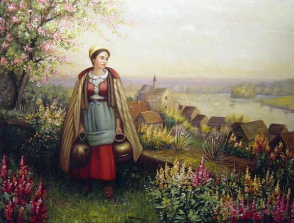 Springtime. The painting by Daniel Ridgway Knight