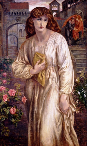 Dante Gabriel Rossetti, Salutation of Beatrice, Painting on canvas