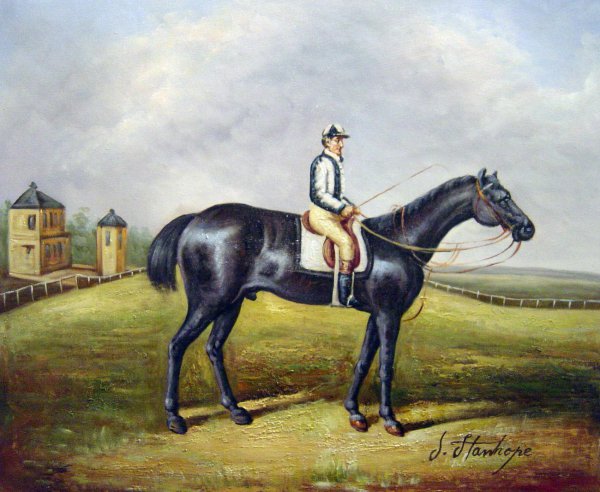 Jerry With Jockey Up. The painting by David Dalby