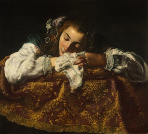 Domenico Fetti, Sleeping Girl, Painting on canvas